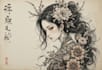 drawing a tattoo design in japanese style
