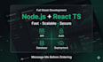 build nodejs backend react typescript website and rest API for your app