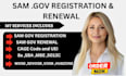 do sam gov registration cage code uei sam renewal mbe wosb 8a sam naics code
