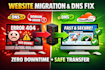 migrate your website, fix dns and hosting issues