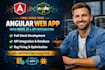 develop angular web app, full stack node js api integration
