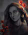 draw a magical black and white glowing portrait