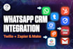 integrate whatsapp twilio with hubspot ghl zoho pipedrive using zapier make