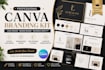 design canva branding kit, logo design, brand board and business identity