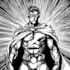 draw black and white comic superhero character line art
