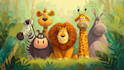 draw animals cartoon illustration