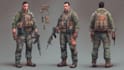 draw 2d game art military character design
