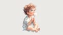 create watercolor children illustration