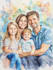 custom watercolor family portrait