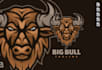 do modern professional mascot, bull logo design