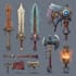 create unique fantasy weapon designs and concept items