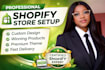 setup your shopify store or shopify website