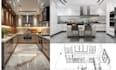 do kitchen 3d design plan with interior layout rendering