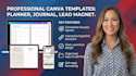 create professional canva lead magnets, digital planners and hyperlink journals