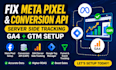 setup meta pixel conversion API, ga4 server side tracking with GTM