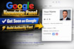 create standard google knowledge panel, knowledgepanel for any person or brand