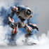 desing a unique mecha robot illustration