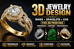 design 3d jewelry 3d ring bracelet cad models for 3d printing rendering casting