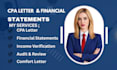 prepare CPA letter, income verification, financial statements and attestation