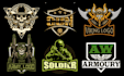 design military badge, patch, round sticker label logo