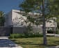 design concrete house 3d rendering,green facade,curtain wall,3d elevations model