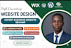 design a professional responsive website on wix or wordpress