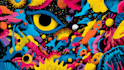 create colorful psychedelic and trippy style illustration