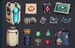 create 2d game assets, props, items, icons, object, items