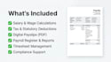 do payroll processing, salary calculation, and payslip creation