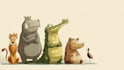 draw animals cartoon illustration