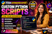 create python scripts and automation tasks