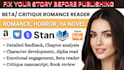 be a romance beta reader, dark critique romance beta reader, horror beta reader