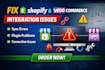 fix integration issues on shopify  woocommerce