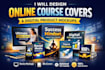 design online course cover and digital product mockup bundle