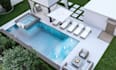 design luxury pool, backyard, patio 3d landscape rendering