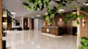 create realistic 3d lobby design for hotel, office or building design