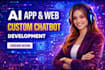 do ai mobile app development, website ai chatbot, ai saas app