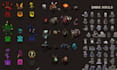 do pixel art characters, sprite sheets, tilesets, animation pokemon style assets