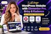 design wordpress website using elementor pro, brizy or kadence