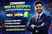 convert wix to shopify store migrate transfer redesign
