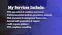provide iso 9001, iso 27001, iso certification support, documentation, and audit