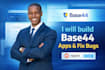 build base44 web app, fix bugs, replit app, and expert solutions