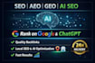 aeo GEO chatgpt SEO backlinks wordpress wix
