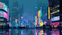 make cyberpunk city illustrations