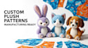 create plush toy tech pack, sewing pattern for manufacturing