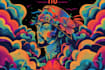 create colorful psychedelic and trippy style illustration