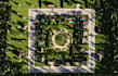 render 3d residential complex,cgi farmhouse courtyard,rural property walkthrough