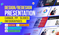 design redesign canva presentation pitch deck powerpoint and infographic slide