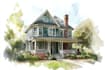 paint watercolor house portrait