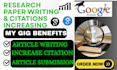 increase google scholar backdated citations, write and publish research article